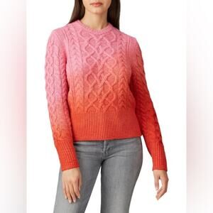 PLY-KNITS Merino Wool Ombre Sweater Pink/Orange XL*